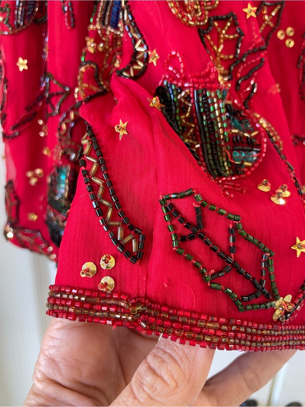Vintage Scala 100% Silk Beaded Sequin Christmas Holiday Evening Jacket Size S - Picture 15 of 17
